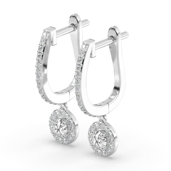 Boucles d'oreilles Dormeuses Diamants en or blanc
