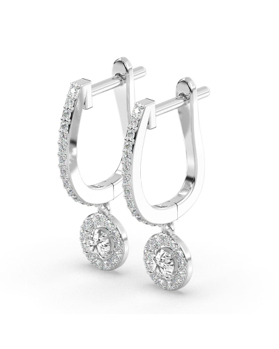Boucles d'oreilles Dormeuses Diamants en or blanc