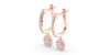 Boucles d'oreilles Dormeuses Diamants en or rose