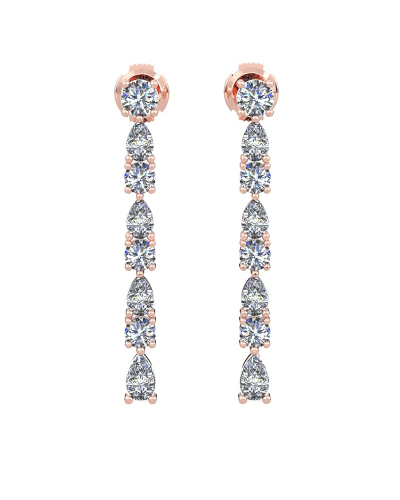 Boucles d'oreilles Pendantes Diamants en or rose