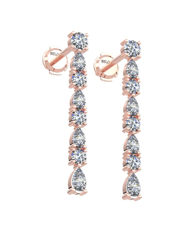 Boucles d'oreilles Pendantes Diamants en or rose