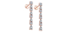 Boucles d'oreilles Pendantes Diamants en or rose