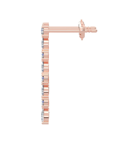 Boucles d'oreilles Pendantes Diamants en or rose
