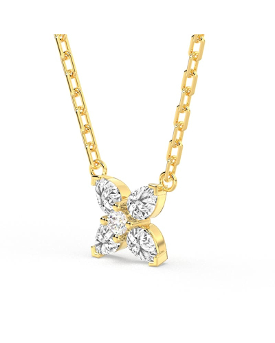 Collier fleurs diamants pour femme en or jaune