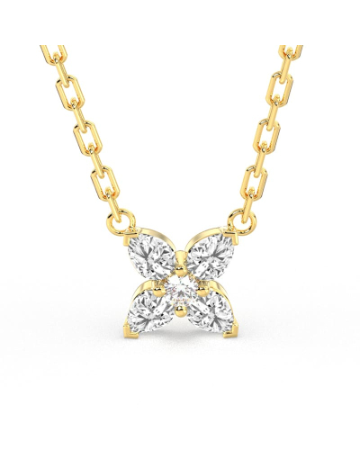Collier fleurs diamants pour femme en or jaune