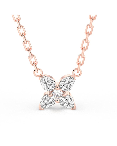 Collier fleurs diamants pour femme en or rose
