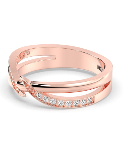 Alliance diamants en or rose 750