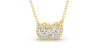 collier Diamant Poire Halo et Rond Halo en or jaune