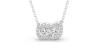 collier Diamant Poire Halo et Rond Halo en or blanc