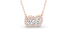 collier Diamant Poire Halo et Rond Halo en or rose