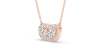 collier Diamant Poire Halo et Rond Halo en or rose