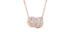 collier Diamant Poire Halo et Rond Halo en or rose