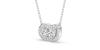 collier Diamant Poire Halo et Rond Halo en or blanc