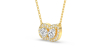 collier Diamant Poire Halo et Rond Halo en or jaune