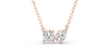 Collier Diamant Poire et Rond en or rose