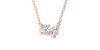 Collier Diamant Poire et Rond en or rose