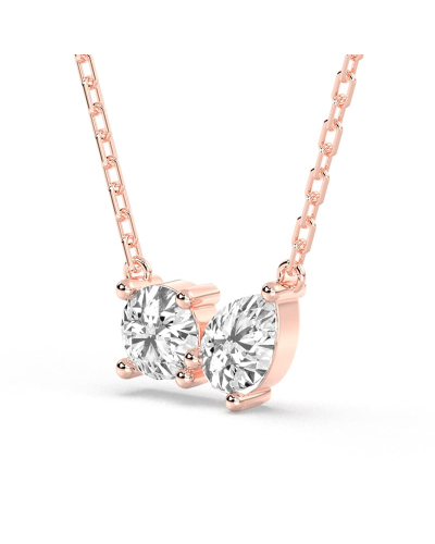 Collier Diamant Poire et Rond en or rose