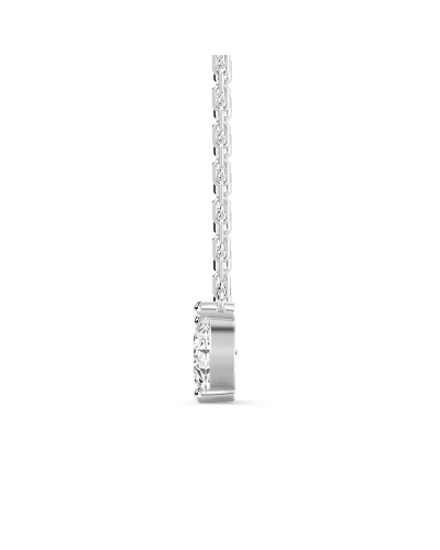 Collier Diamant Poire et Rond en or blanc