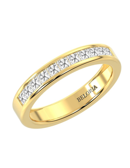 Demi Alliance diamants serti rail en or blanc 2