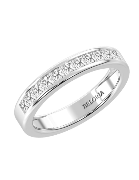 Demi Alliance diamants serti rail en or blanc 2