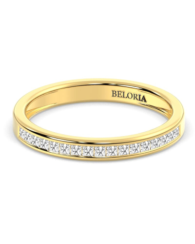 Demi Alliance diamants serti rail en or jaune