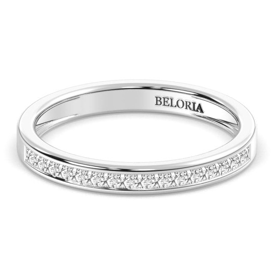 Demi Alliance diamants serti rail en or blanc