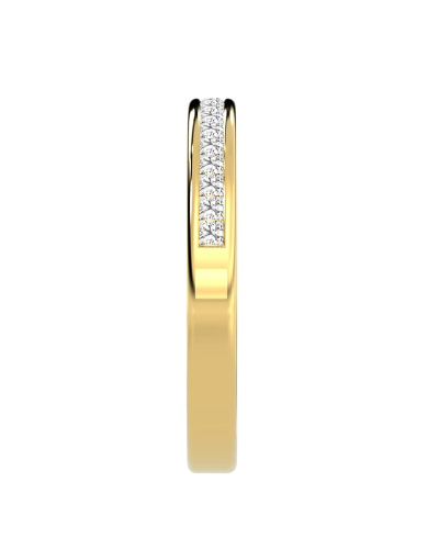 Demi Alliance diamants serti rail en or jaune