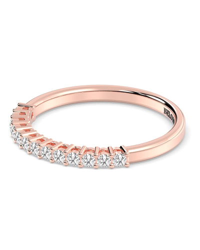 Demi-alliance diamants serti griffes en or rose