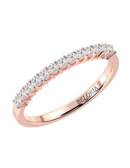 Demi-alliance diamants serti griffes en or blanc 2