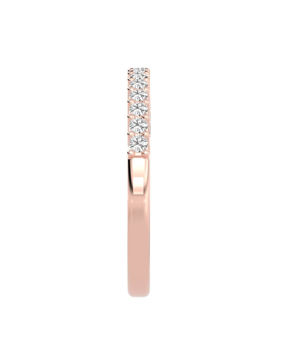 Demi-alliance diamants serti griffes en or rose