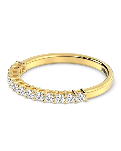 Demi-alliance diamants serti griffes en or jaune