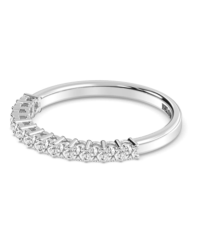 Demi-alliance diamants serti griffes en or blanc