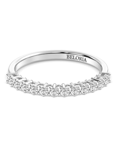 Demi-alliance diamants serti griffes en or blanc
