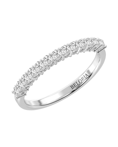 Demi-alliance diamants serti griffes en or blanc