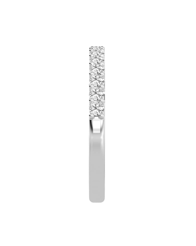 Demi-alliance diamants serti griffes en or blanc