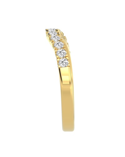 Demi-alliance incurvée diamants serti griffes en or jaune