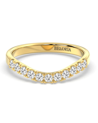Demi-alliance incurvée diamants serti griffes en or jaune