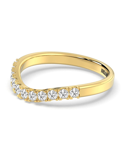 Demi-alliance incurvée diamants serti griffes en or jaune