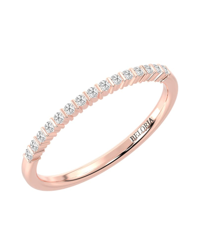 Demi-alliance diamants serti barrette en or rose