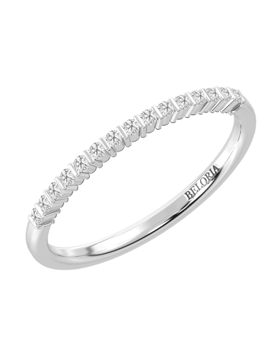 Demi-alliance diamants serti barrette en or blanc