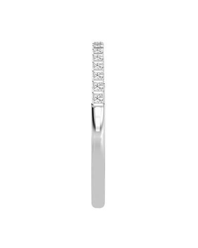 Demi-alliance diamants serti barrette en or blanc