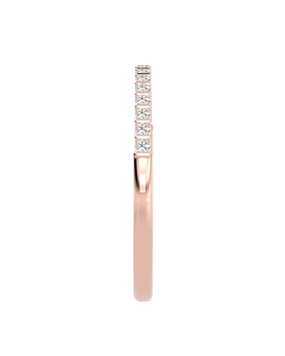 Demi-alliance diamants serti barrette en or rose