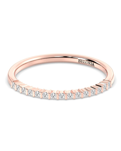 Demi-alliance diamants serti barrette en or rose