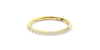 Demi-alliance diamants serti barrette en or jaune