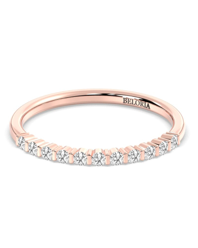 Demi-alliance diamants serti barrette en or rose