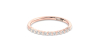 Demi-alliance diamants serti barrette en or rose