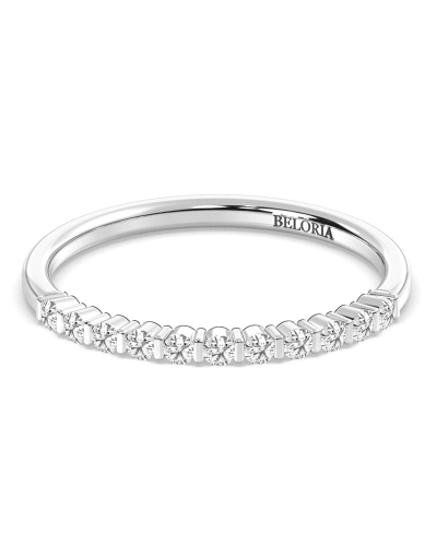 Demi-alliance diamants serti barrette en or blanc