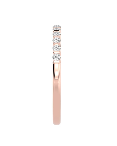 Demi-alliance diamants serti barrette en or rose