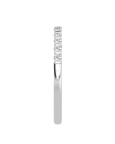 Demi-alliance diamants serti barrette en or blanc