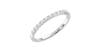 Demi-alliance diamants serti barrette en or blanc